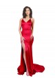 Rouge Sirène Satiné Stretch Longue Formelles Robes demoiselle d'honneur / Robes de soirée / Robes de bal en Gros