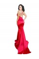 Rouge Sirène Satiné Stretch Longue Formelles Robes demoiselle d'honneur / Robes de soirée / Robes de bal en Gros