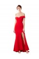 Rouge Sirène Épaule Dénudée Crêpe Stretch Longue Formelles Robes demoiselle d'honneur / Robes de soirée / Robes de bal en Gros