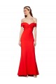 Rouge Sirène Épaule Dénudée Crêpe Stretch Longue Formelles Robes demoiselle d'honneur / Robes de soirée / Robes de bal en Gros
