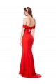 Rouge Sirène Épaule Dénudée Crêpe Stretch Longue Formelles Robes demoiselle d'honneur / Robes de soirée / Robes de bal en Gros