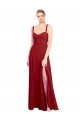 Rouge Trapèze Mousseline Longue Robes demoiselle d'honneur en Gros