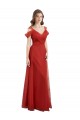 Rouge Trapèze Tulle Longue Robes demoiselle d'honneur en Gros