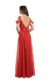 Rouge Trapèze Tulle Longue Robes demoiselle d'honneur en Gros
