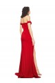 Rouge Trapèze Épaule Dénudée Satiné Soyeux Longue Formelles Robes demoiselle d'honneur / Robes de soirée / Robes de bal en Gros