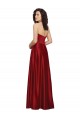 Rouge foncé Trapèze Sans bretelle Satiné Longue Robes demoiselle d'honneur / Robes de bal en Gros