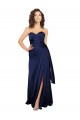 Saphir Trapèze Sans bretelle Satiné Soyeux Longue Formelles Robes demoiselle d'honneur / Robes de soirée / Robes de bal en Gros