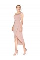 Sirène Col Haut Crêpe Stretch Courte Asymétrique Robes demoiselle d'honneur / Robes de soirée / Robes de cocktail en Gros