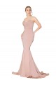 Sirène Col Haut Crêpe Stretch Longue Formelles Robes demoiselle d'honneur / Robes de soirée / Robes de bal en Gros