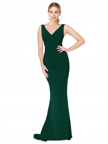 Sirène Col V Crêpe Stretch Longue Formelles Robes demoiselle d'honneur / Robes de soirée / Robes de bal en Gros