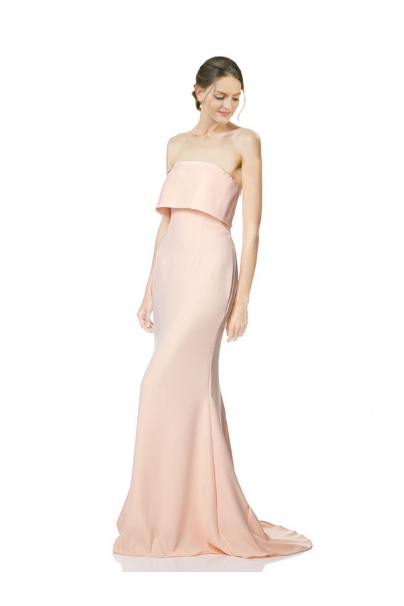 Sirène Sans bretelle Col Haut Crêpe Stretch Longue Formelles Robes demoiselle d'honneur / Robes de soirée / Robes de bal en Gros