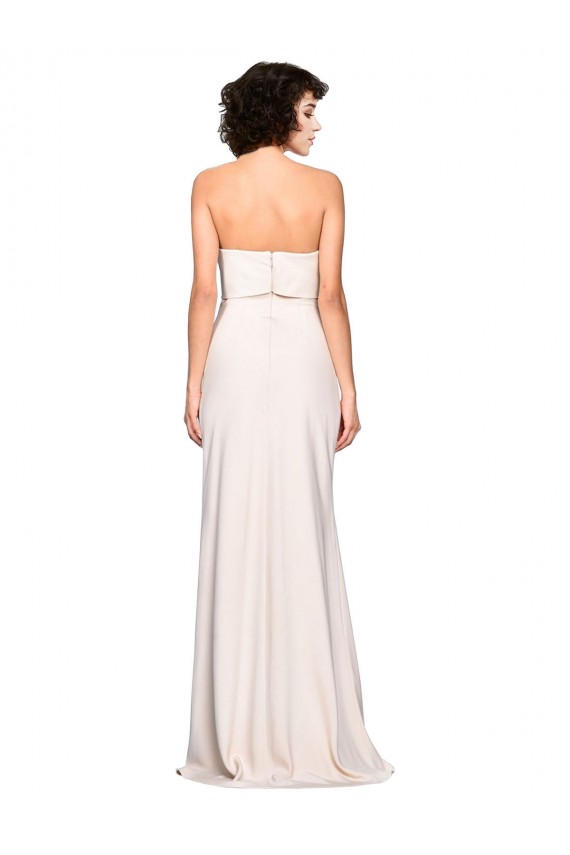 Sirène Sans bretelle Crêpe Stretch Longue Robes demoiselle d'honneur / Robes de bal en Gros