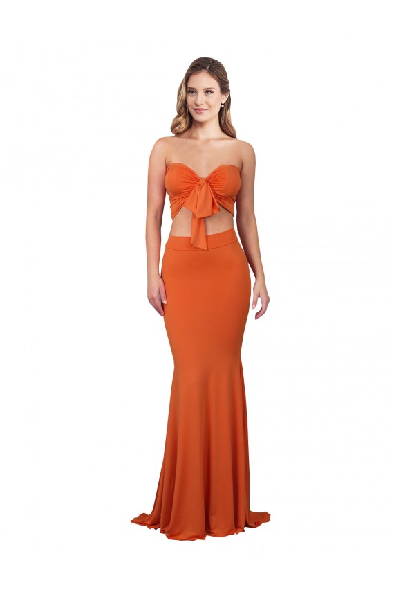 Sirène Sans bretelle Spandex Longue Formelles Robes demoiselle d'honneur / Robes de soirée / Robes de bal en Gros
