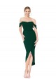Sirène Épaule Dénudée Col Haut Crêpe Stretch Courte Asymétrique Robes demoiselle d'honneur / Robes de soirée / Robes de cocktail en Gros