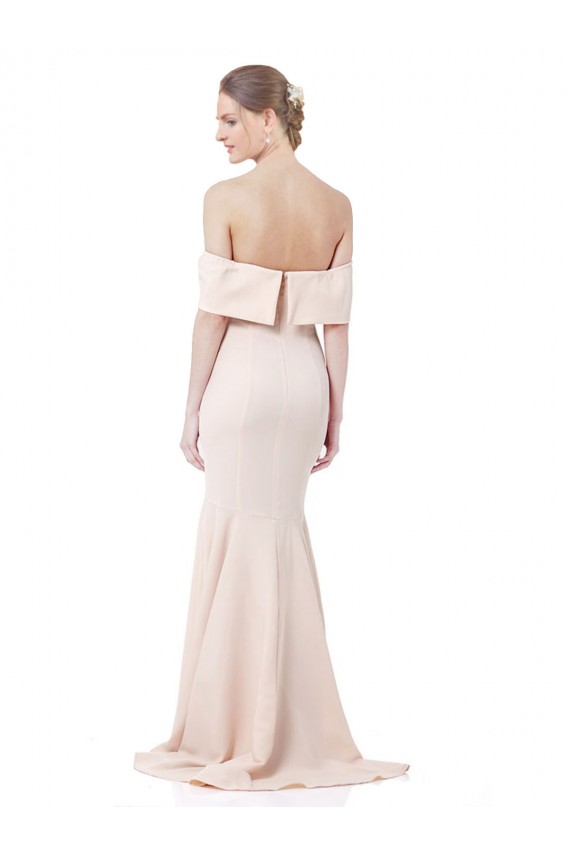 Sirène Épaule Dénudée Col Haut Crêpe Stretch Longue Formelles Robes demoiselle d'honneur / Robes de soirée / Robes de bal en Gros