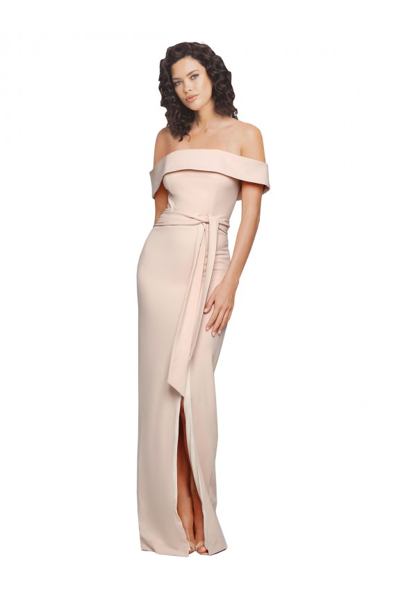 Sirène Épaule Dénudée Crêpe Stretch Longue Formelles Robes demoiselle d'honneur / Robes de soirée / Robes de bal en Gros