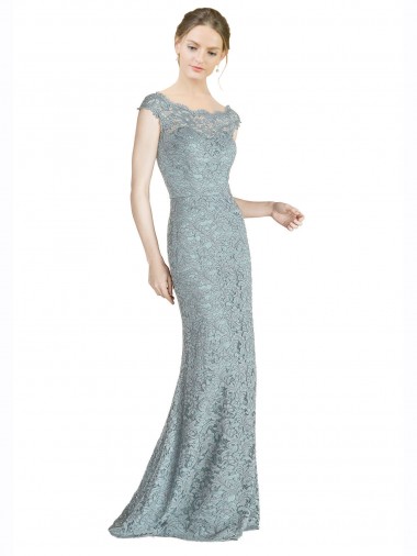 Sirène Épaule Dénudée Dentelle Longue Robes demoiselle d'honneur / Robes de bal en Gros