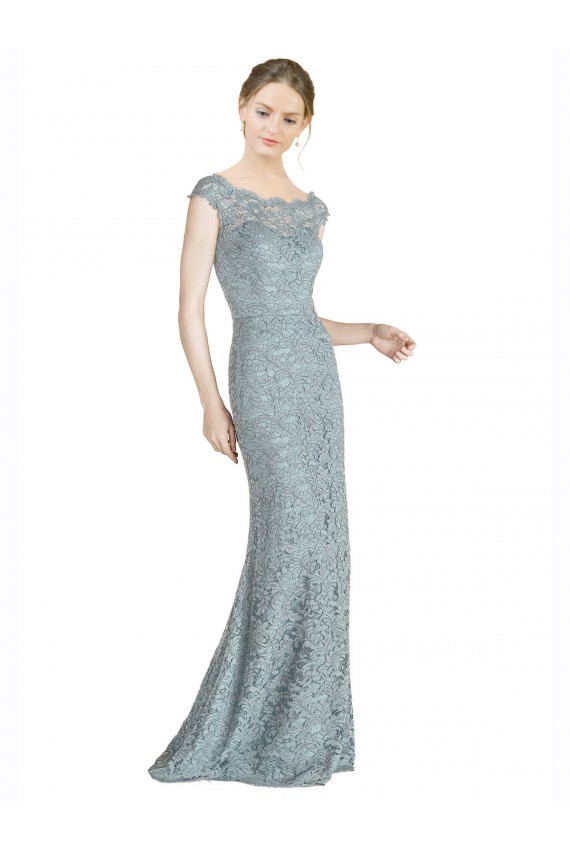 Sirène Épaule Dénudée Dentelle Longue Robes demoiselle d'honneur / Robes de bal en Gros