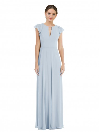 Trapèze Bateau Mousseline Longue Formelles Robes demoiselle d'honneur / Robes de soirée en Gros