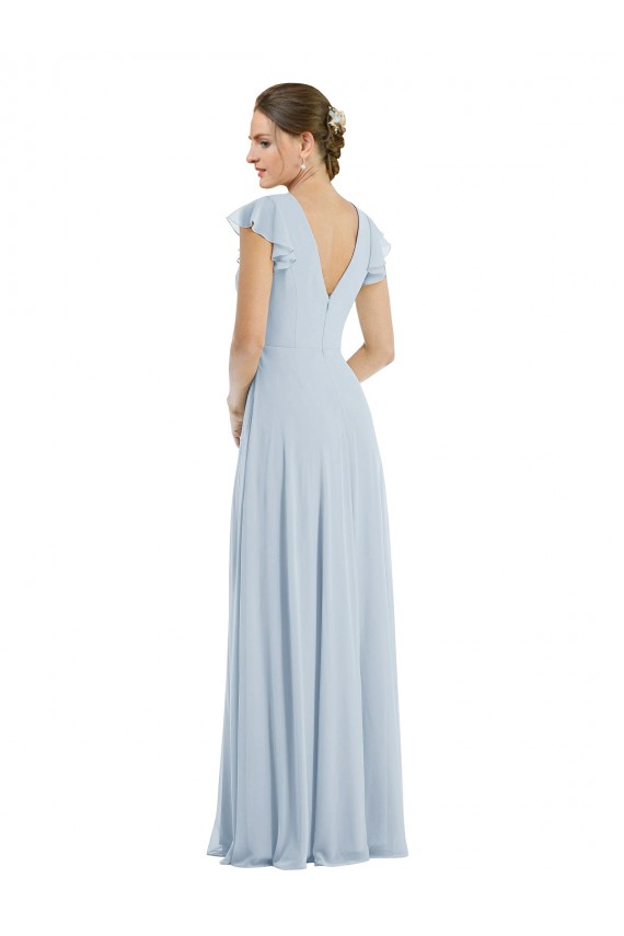 Trapèze Bateau Mousseline Longue Formelles Robes demoiselle d'honneur / Robes de soirée en Gros