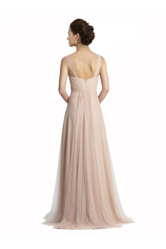 Trapèze Col Carré Tulle Longue Robes demoiselle d'honneur en Gros