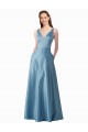 Trapèze Col Haut Satiné Longue Robes demoiselle d'honneur / Robes de bal en Gros