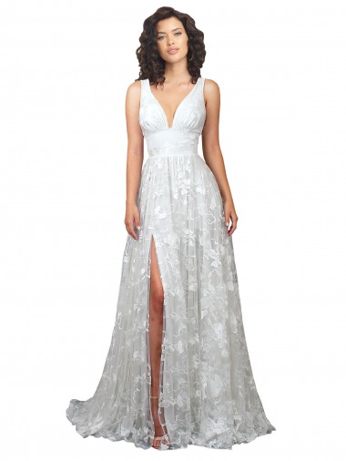 Trapèze Col V Dentelle Robes de mariée en Gros