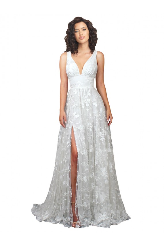 Trapèze Col V Dentelle Robes de mariée en Gros