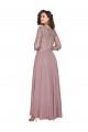 Trapèze Col V Mousseline Longue Robes demoiselle d'honneur / Robes de bal en Gros