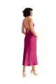 Trapèze Col V midi Satiné Stretch Courte Robes demoiselle d'honneur / Robes de soirée / Robes de cocktail en Gros