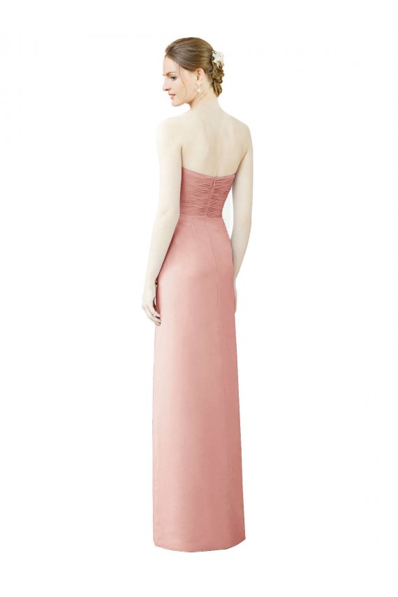 Trapèze Sans bretelle Mousseline Longue Asymétrique Robes demoiselle d'honneur en Gros
