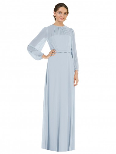 Trapèze Sans bretelle Mousseline Longue Formelles Robes demoiselle d'honneur / Robes de soirée en Gros
