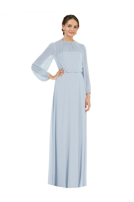 Trapèze Sans bretelle Mousseline Longue Formelles Robes demoiselle d'honneur / Robes de soirée en Gros
