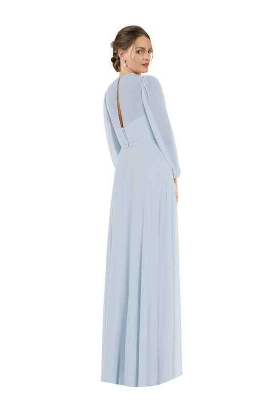 Trapèze Sans bretelle Mousseline Longue Formelles Robes demoiselle d'honneur / Robes de soirée en Gros