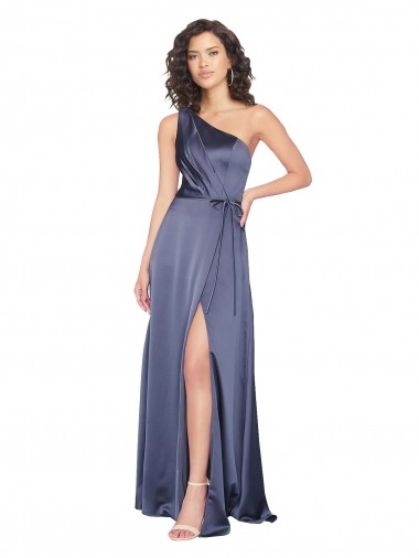 Trapèze Satiné Soyeux Longue Formelles Robes demoiselle d'honneur / Robes de soirée / Robes de bal en Gros