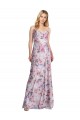 Trapèze Satiné Stretch Floral Longue Formelles Robes demoiselle d'honneur / Robes de soirée en Gros