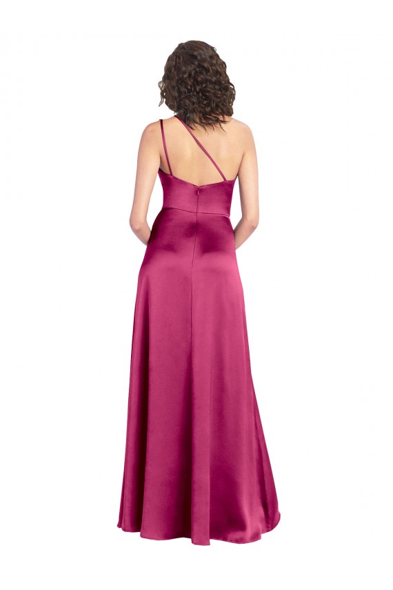 Trapèze Satiné Stretch Longue Formelles Robes demoiselle d'honneur / Robes de soirée / Robes de bal en Gros