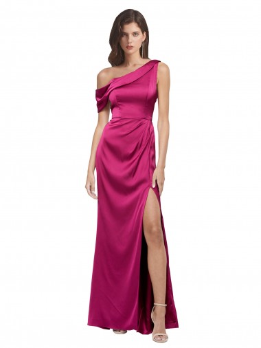 Trapèze Satiné Stretch Longue Formelles Robes demoiselle d'honneur / Robes de soirée / Robes de bal en Gros