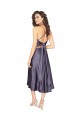 Trapèze Scoop midi Satiné Soyeux Courte Robes demoiselle d'honneur / Robes de bal / Robes de cocktail en Gros