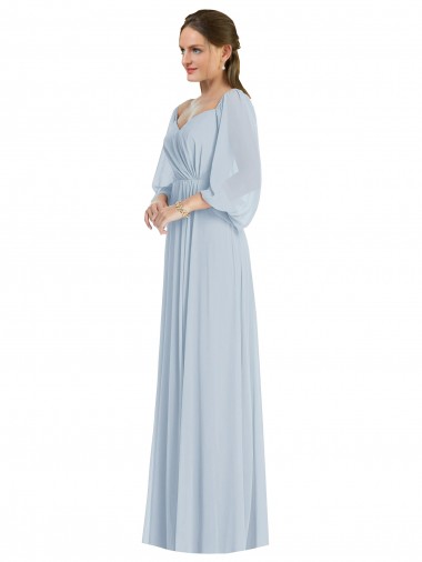 Trapèze Épaule Dénudée Mousseline Longue Formelles Robes demoiselle d'honneur / Robes de soirée en Gros
