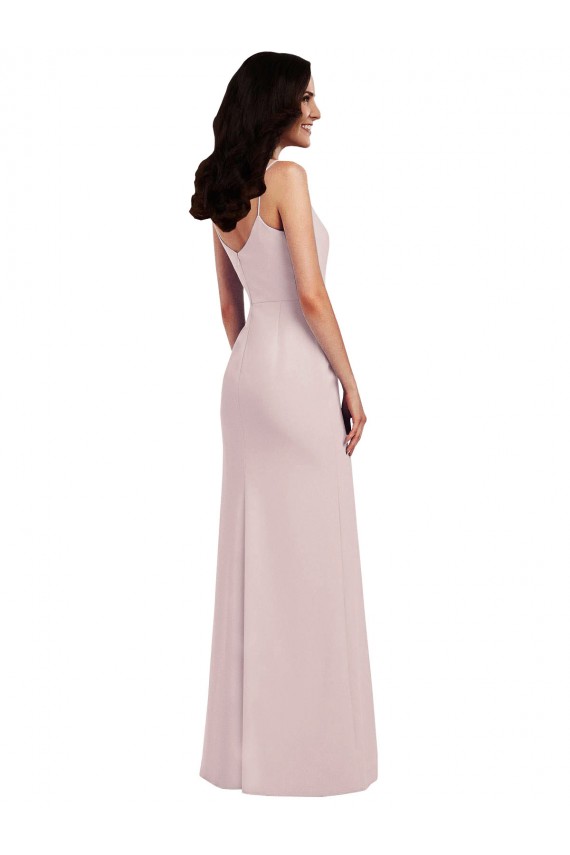 Trompette Bretelles spaghetti Crêpe Stretch Longue Formelles Robes demoiselle d'honneur / Robes de soirée / Robes de bal en Gros