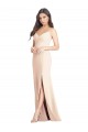 Trompette Bretelles spaghetti Crêpe Stretch Longue Robes demoiselle d'honneur / Robes de bal en Gros