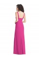 Trompette Col Carré Crêpe Stretch Longue Robes demoiselle d'honneur / Robes de bal en Gros