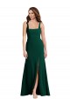Trompette Col Carré Crêpe Stretch Longue Robes demoiselle d'honneur / Robes de bal en Gros