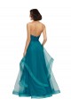 Turquoise Trapèze Sans bretelle Tulle Longue Robes demoiselle d'honneur en Gros