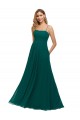 Vert Chasseur Trapèze Bretelles spaghetti Col Carré Mousseline Longue Robes demoiselle d'honneur en Gros