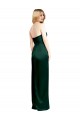 Vert Chasseur Trapèze Scoop Sans bretelle Satiné Stretch Longue Formelles Robes demoiselle d'honneur / Robes de soirée / Robes de bal en Gros