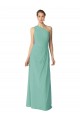 Vert de jade Trapèze Mousseline Longue Robes demoiselle d'honneur en Gros