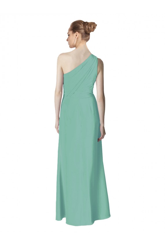 Vert de jade Trapèze Mousseline Longue Robes demoiselle d'honneur en Gros