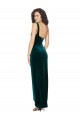 Vert foncé Fourreau Velours Stretch Longue Asymétrique Robes demoiselle d'honneur / Robes de bal en Gros